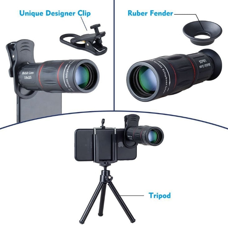 External 18 times mobile phone telephoto lens telescope intelligent focusing high-definition telephoto artifact