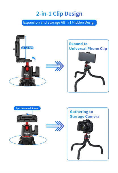 Ulanzi MT-11  Octopus Tripod Selfie Stick For Phone/ DSLR Camera Vlog