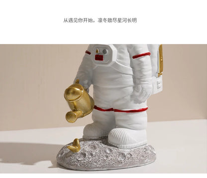 Nordic Astronaut Ornaments: Resin Spaceman Wine Rack