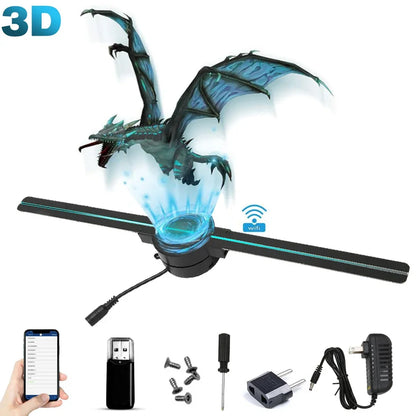 3D Hologram Projector Fan, 42CM WiFi Advertising Display