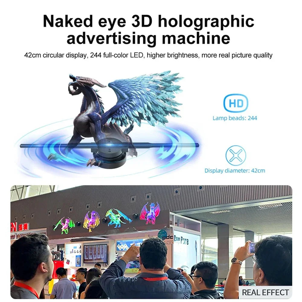 3D Hologram Projector Fan, 42CM WiFi Advertising Display