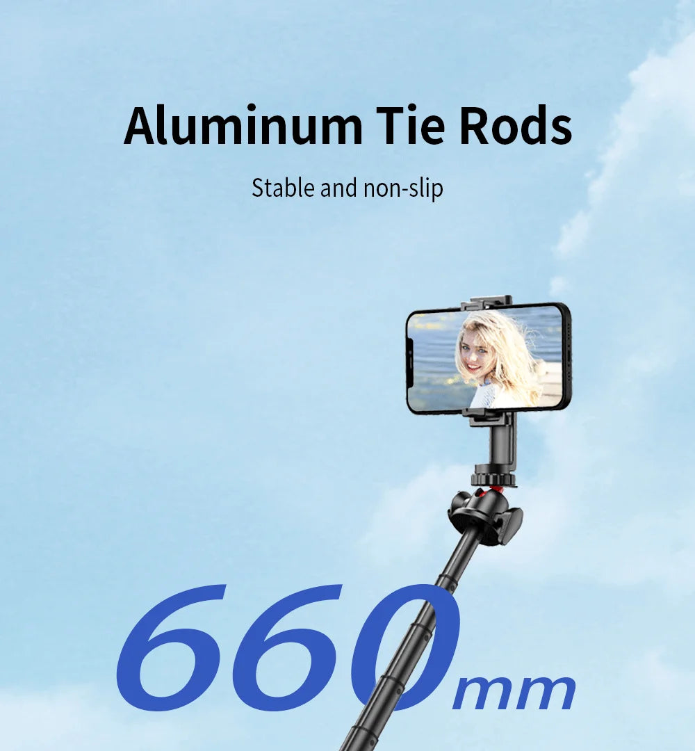 Flexible Octopus Tripod Selfie Stick with Telescopic Pole and Phone Clip