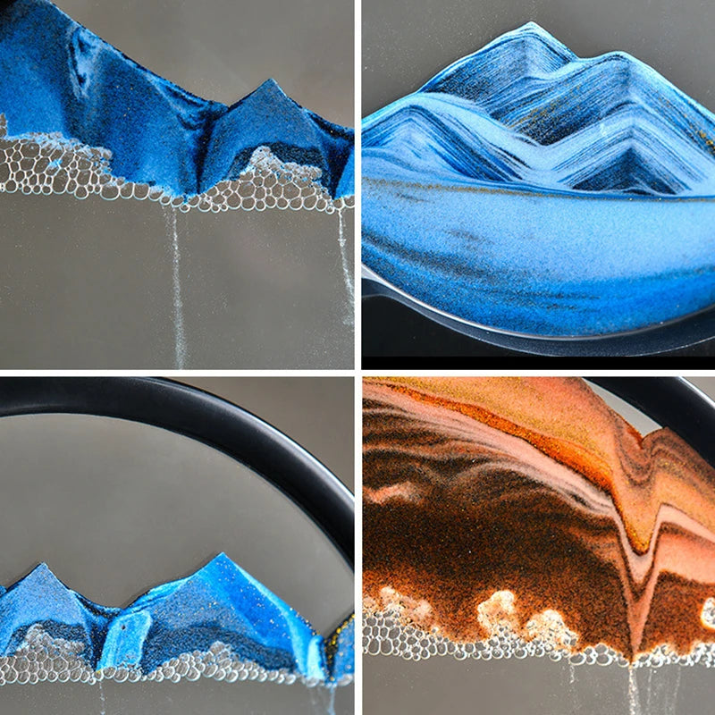 3D Moving Sand Art Picture, Motion Display, Flowing Sand Painting, Home Desk Decor