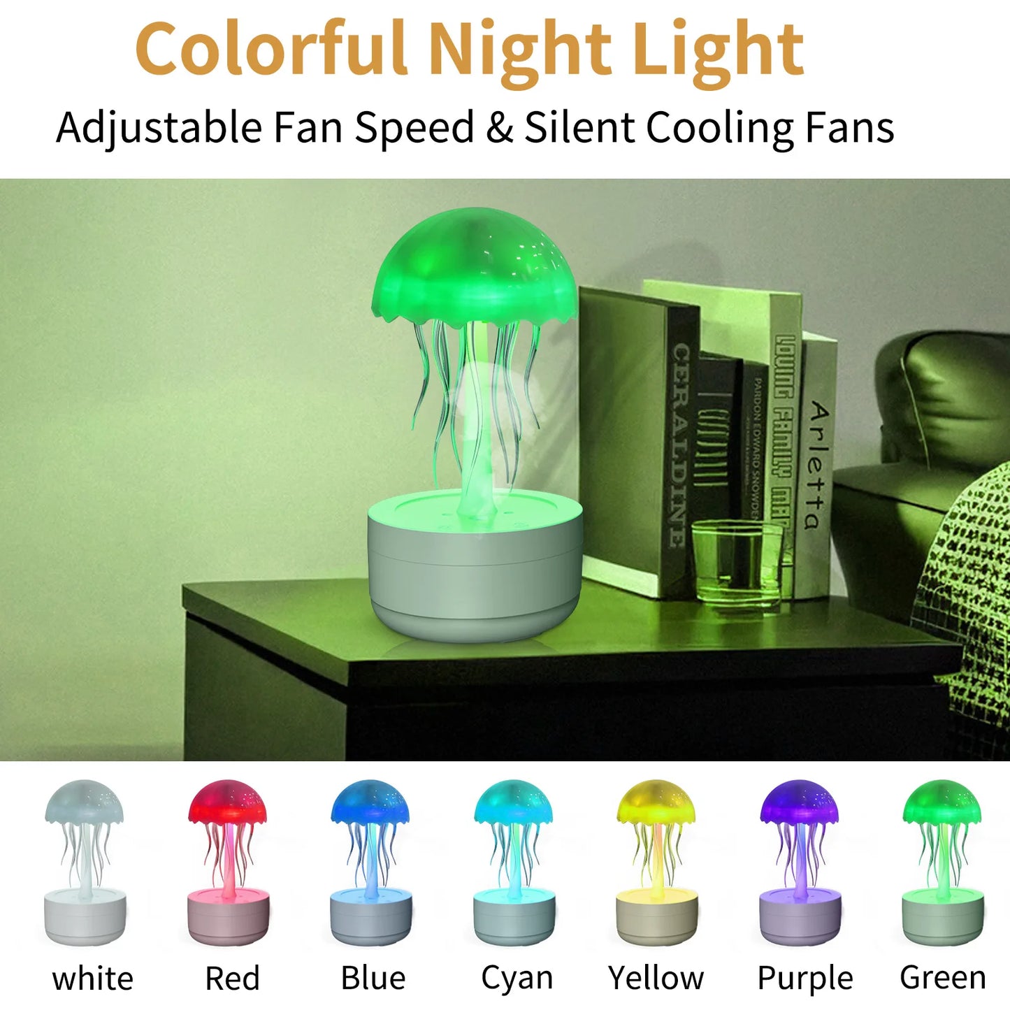 Jellyfish Cartoon Nihgt Light RGB Voice Control Upgraded Bluetooth Humidifier Model