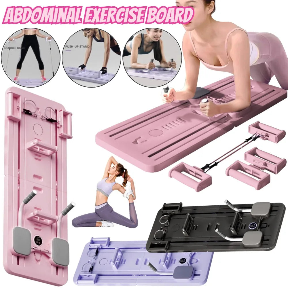 Multifunctional Fitness Board with Mat – Automatic Rebound, Counter, Push-Up, Pilates, and Weight Loss Tool