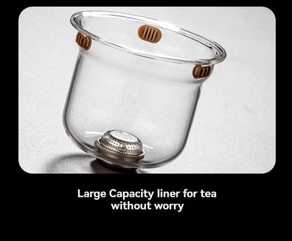 Tea Cup: Green Tea Cup & Teapot with Tea-Water Separation