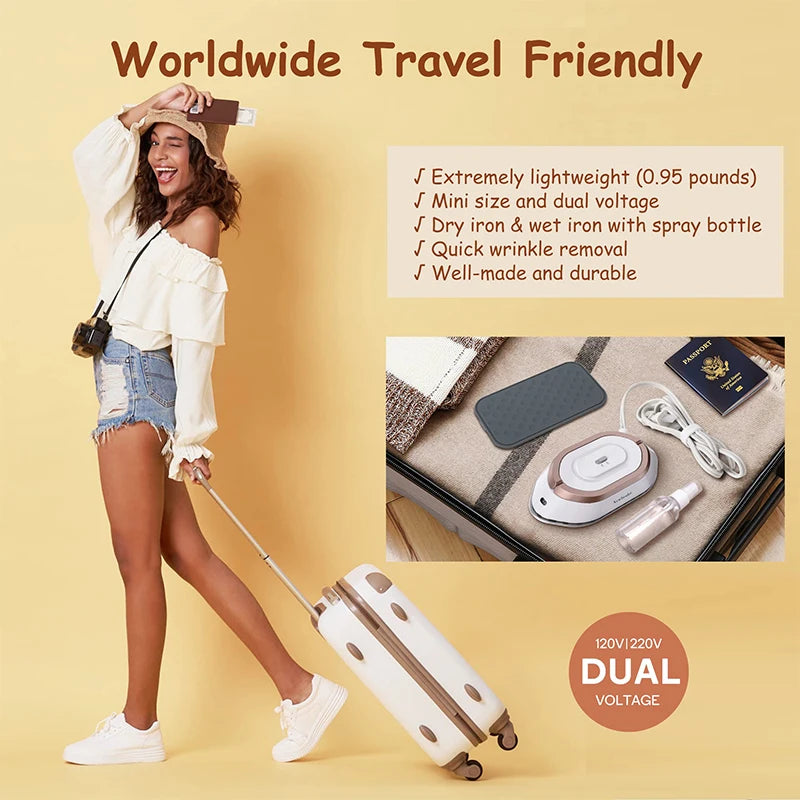 Handheld Mini Electric Iron- Portable Lightweight Travel