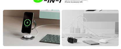 KUXIU 3 in 1 Magnetic Wireless Charging Stand For iPhone/ Watch/ AirPods