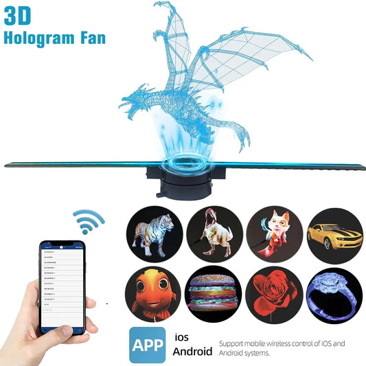 3D Hologram Projector Fan, 42CM WiFi Advertising Display