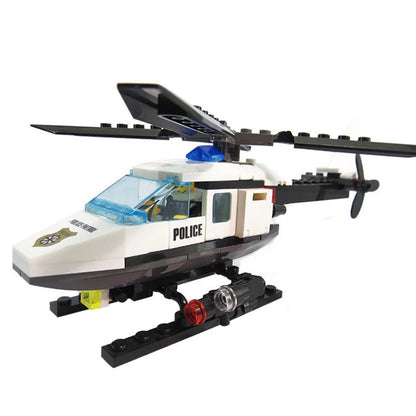 102PCS Police Helicopter Building Blocks – Creative DIY Gifts