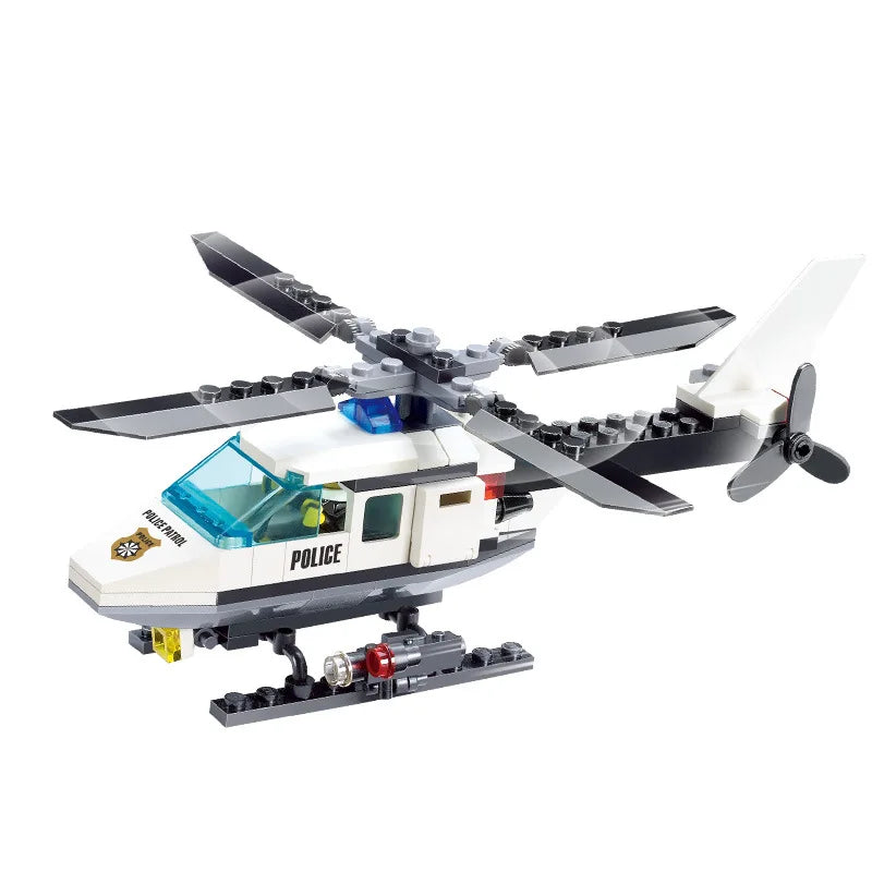 102PCS Police Helicopter Building Blocks – Creative DIY Gifts