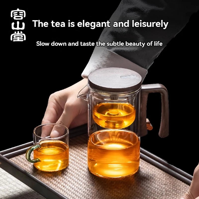 Tea Cup: Green Tea Cup & Teapot with Tea-Water Separation