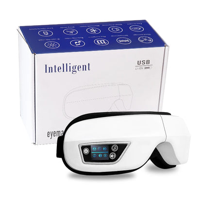 6D Smart Eye Massager – Vibration, Heat, Air Compression, Bluetooth Music