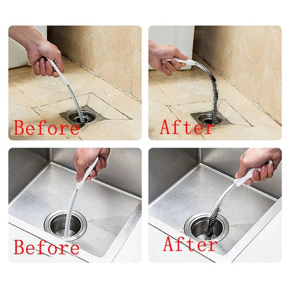 Pipe Dredging Brush Bathroom Hair Sewer Sink Cleaning Brush Drain Cleaner Flexible Cleaner Kitchen Clog Plug Hole Remover Tool