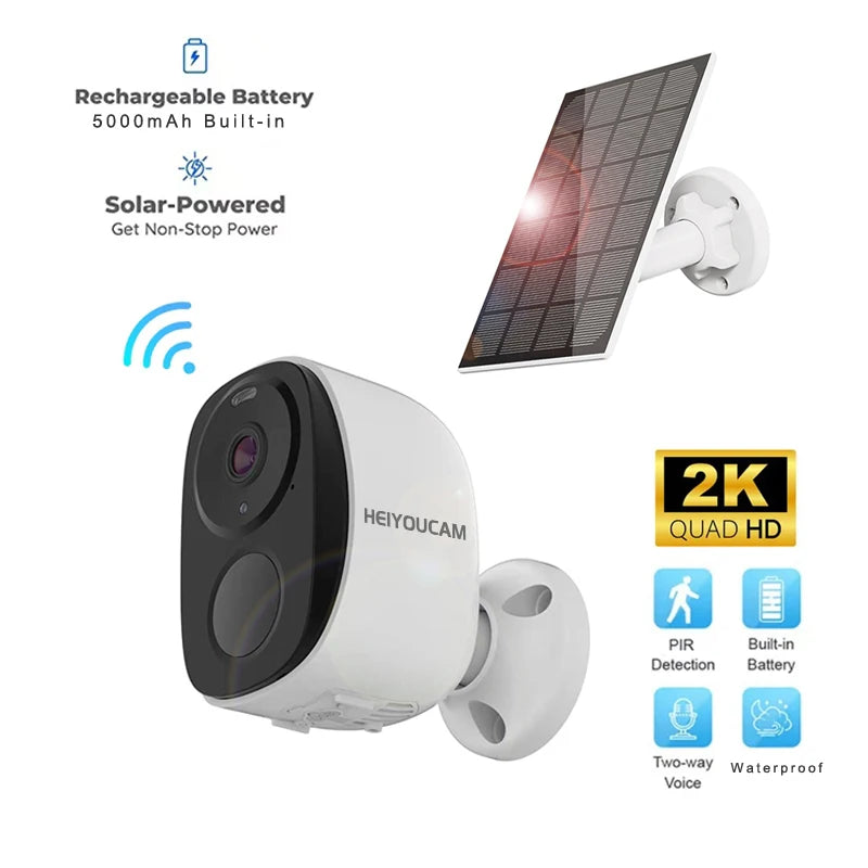 Security Cameras Wireless Outdoor, 2K 3MP Battery Powered WiFi Security Camera with Spotlight Siren, 2-Way Audio, Waterproof