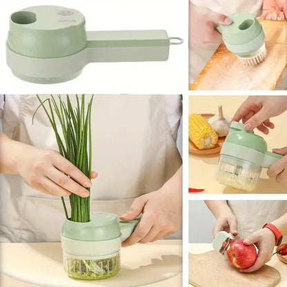 4-in-1 Mini Wireless Electric Vegetable Cutter & Smart Food Processor