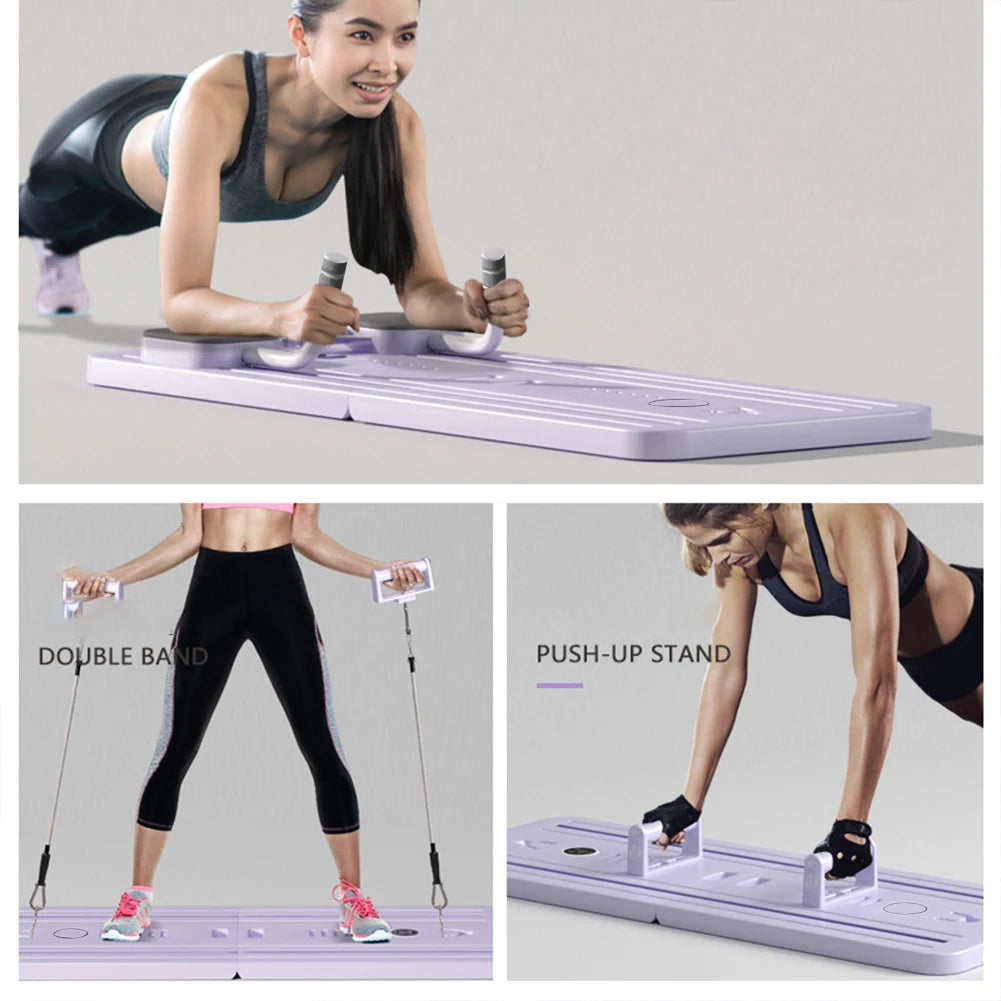 Multifunctional Fitness Board with Mat – Automatic Rebound, Counter, Push-Up, Pilates, and Weight Loss Tool