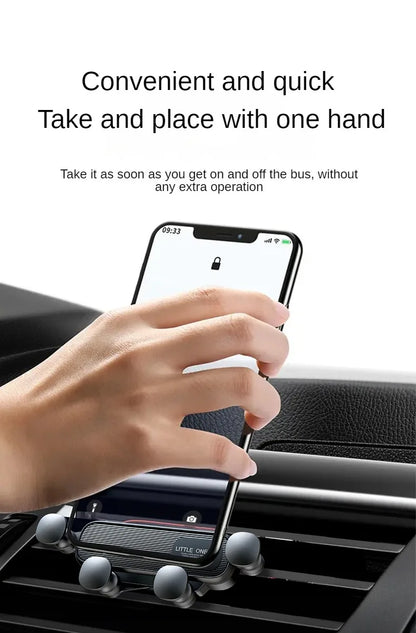 LEIBOO Gravity Car Phone Holder Air Vent Telescopic Car Phone Mount 360-Degree Air Outlet Smartphone Support for 4.7-7 inch