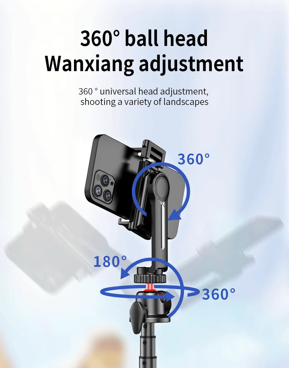 Flexible Octopus Tripod Selfie Stick with Telescopic Pole and Phone Clip