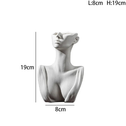 Nordic Style Ceramic Vase Woman Body Model Modern Body Art Vase Home Decoration Creative Flower Pot Living Room Decoration