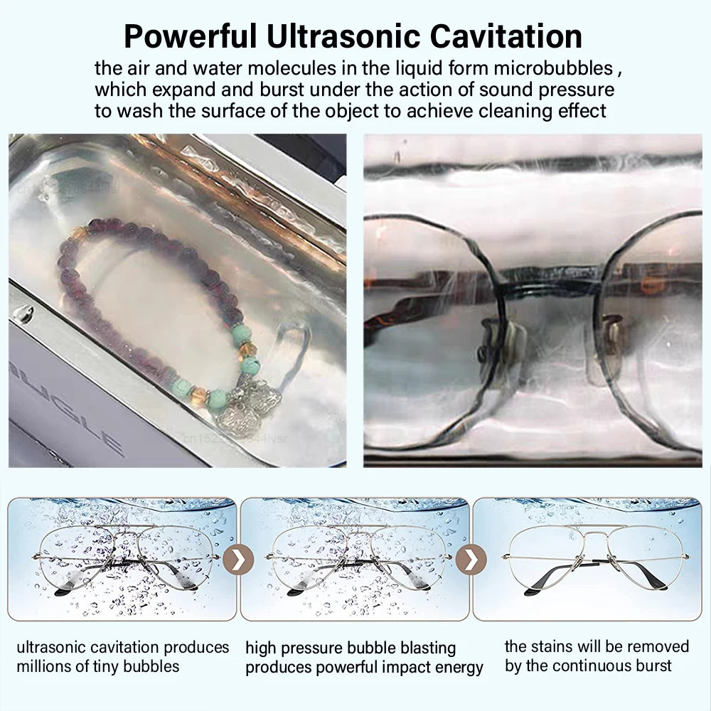 Ultrasonic Professional Cleaning Machine for Glasses & Jewelry